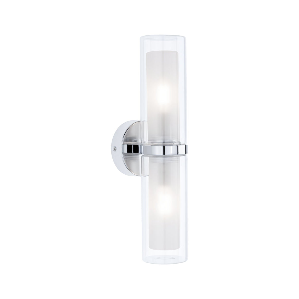 Paulmann Selection Bathroom Wandleuchte Luena IP44 E14   230V max. 2x20W dimmbar Chrom#Glas