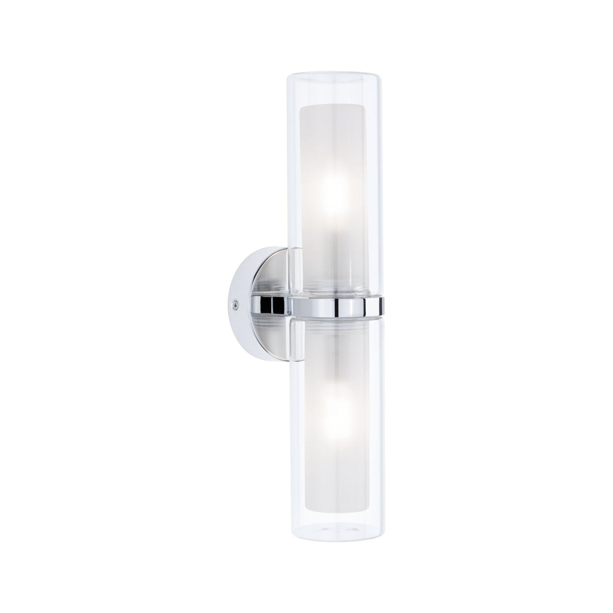 Paulmann Selection Bathroom Wandleuchte Luena IP44 E14   230V max. 2x20W dimmbar Chrom#Glas