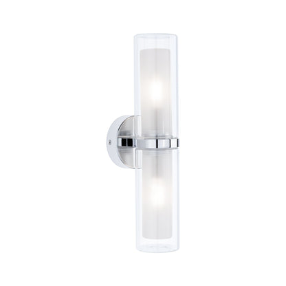 Paulmann Selection Bathroom Wandleuchte Luena IP44 E14   230V max. 2x20W dimmbar Chrom#Glas