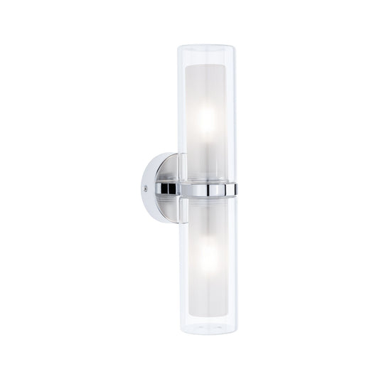 Paulmann Selection Bathroom Wandleuchte Luena IP44 E14   230V max. 2x20W dimmbar Chrom#Glas