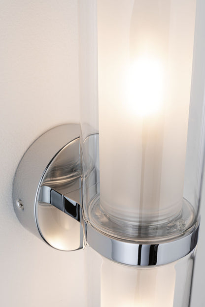 Paulmann Selection Bathroom Wandleuchte Luena IP44 E14   230V max. 2x20W dimmbar Chrom#Glas