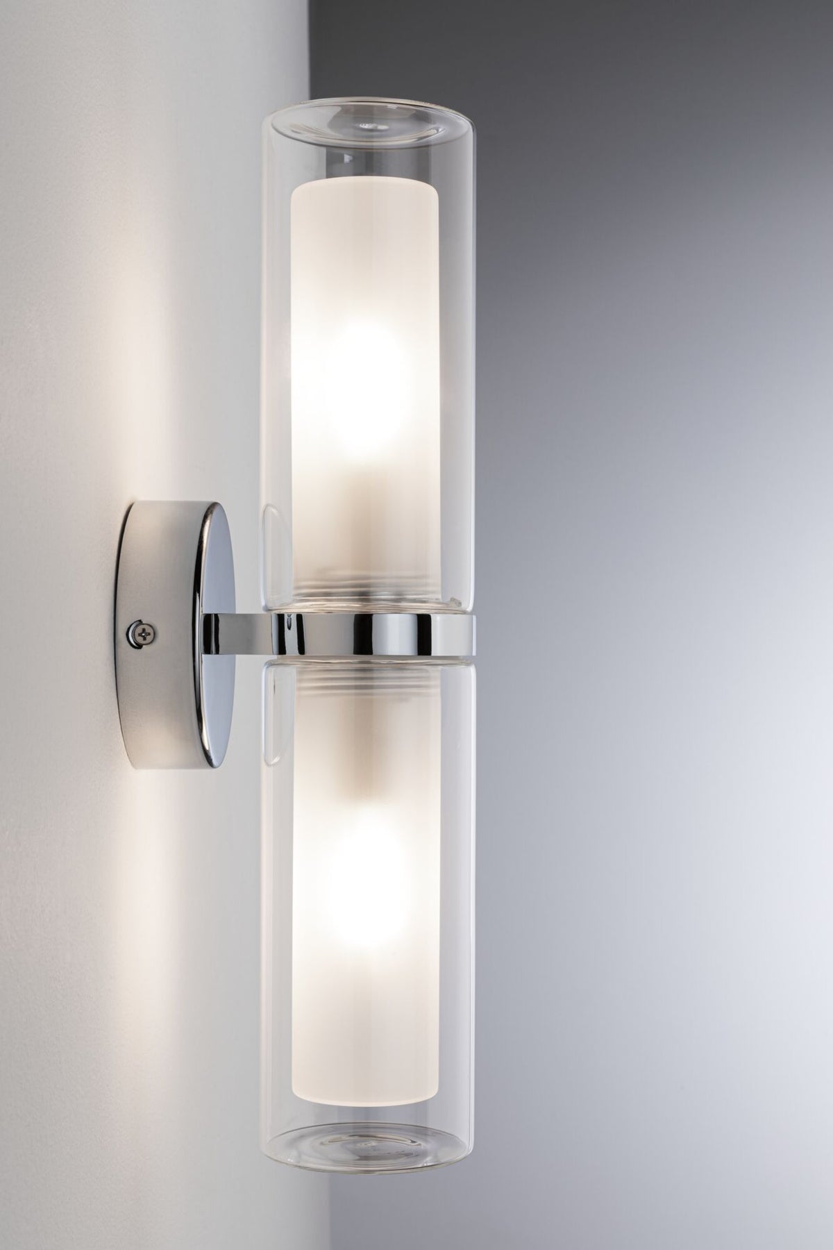 Paulmann Selection Bathroom Wandleuchte Luena IP44 E14   230V max. 2x20W dimmbar Chrom#Glas