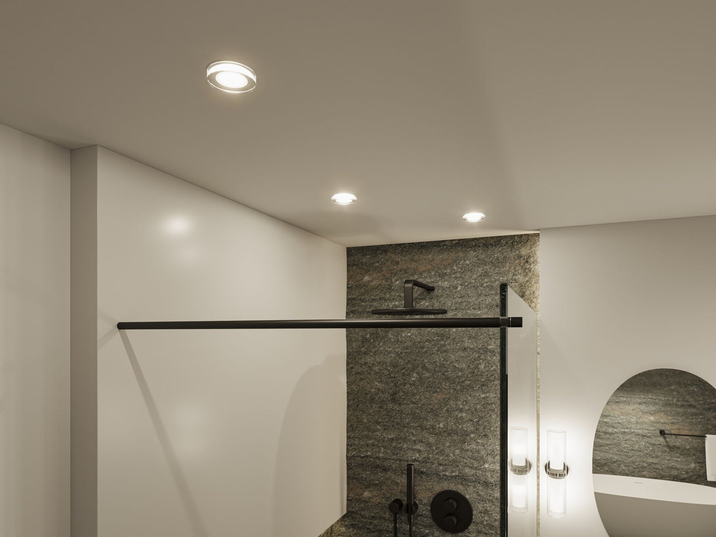 Paulmann Selection Bathroom Wandleuchte Luena IP44 E14   230V max. 2x20W dimmbar Chrom#Glas