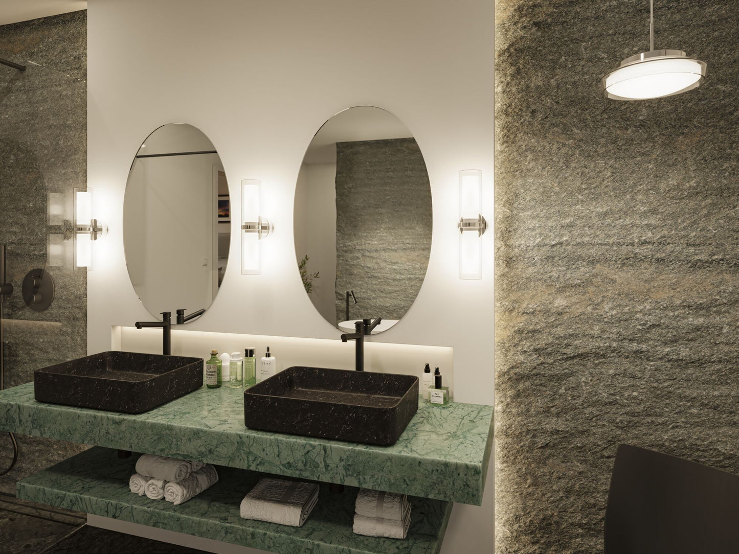 Paulmann Selection Bathroom Wandleuchte Luena IP44 E14   230V max. 2x20W dimmbar Chrom#Glas