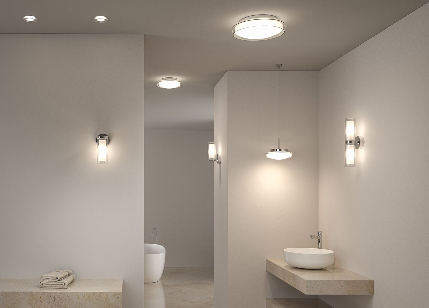 Paulmann Selection Bathroom LED Deckenleuchte Luena IP44  3000K 600lm 230V 11,5W  Glas#Chrom