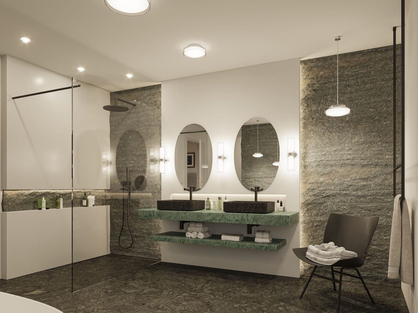 Paulmann Selection Bathroom LED Deckenleuchte Luena IP44  3000K 600lm 230V 11,5W  Glas#Chrom