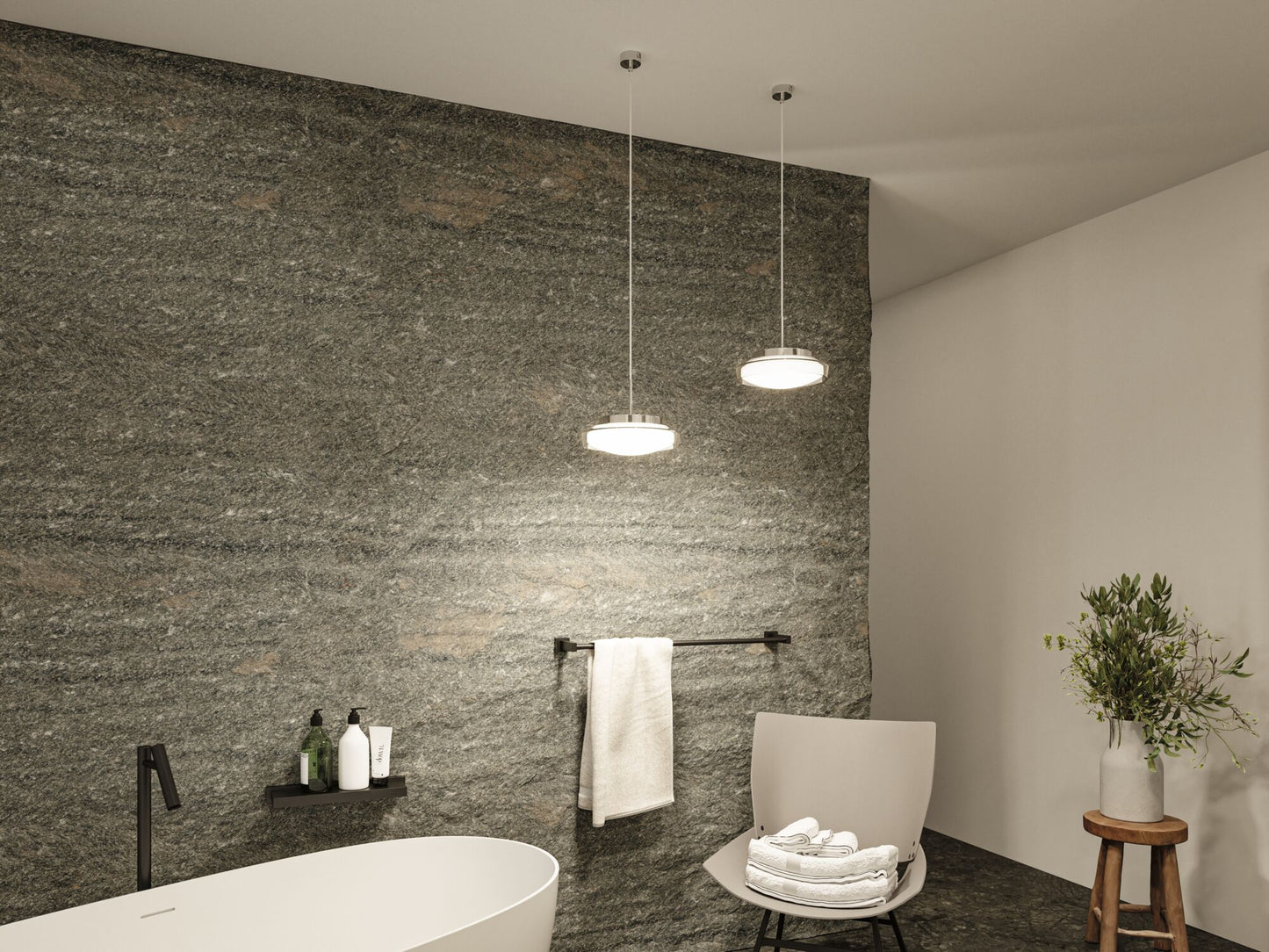 Paulmann Selection Bathroom LED Pendelleuchte Luena IP44  3000K 600lm 11,5W Glas#Chrom