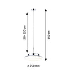 Paulmann Selection Bathroom LED Pendelleuchte Luena IP44  3000K 600lm 11,5W Glas#Chrom