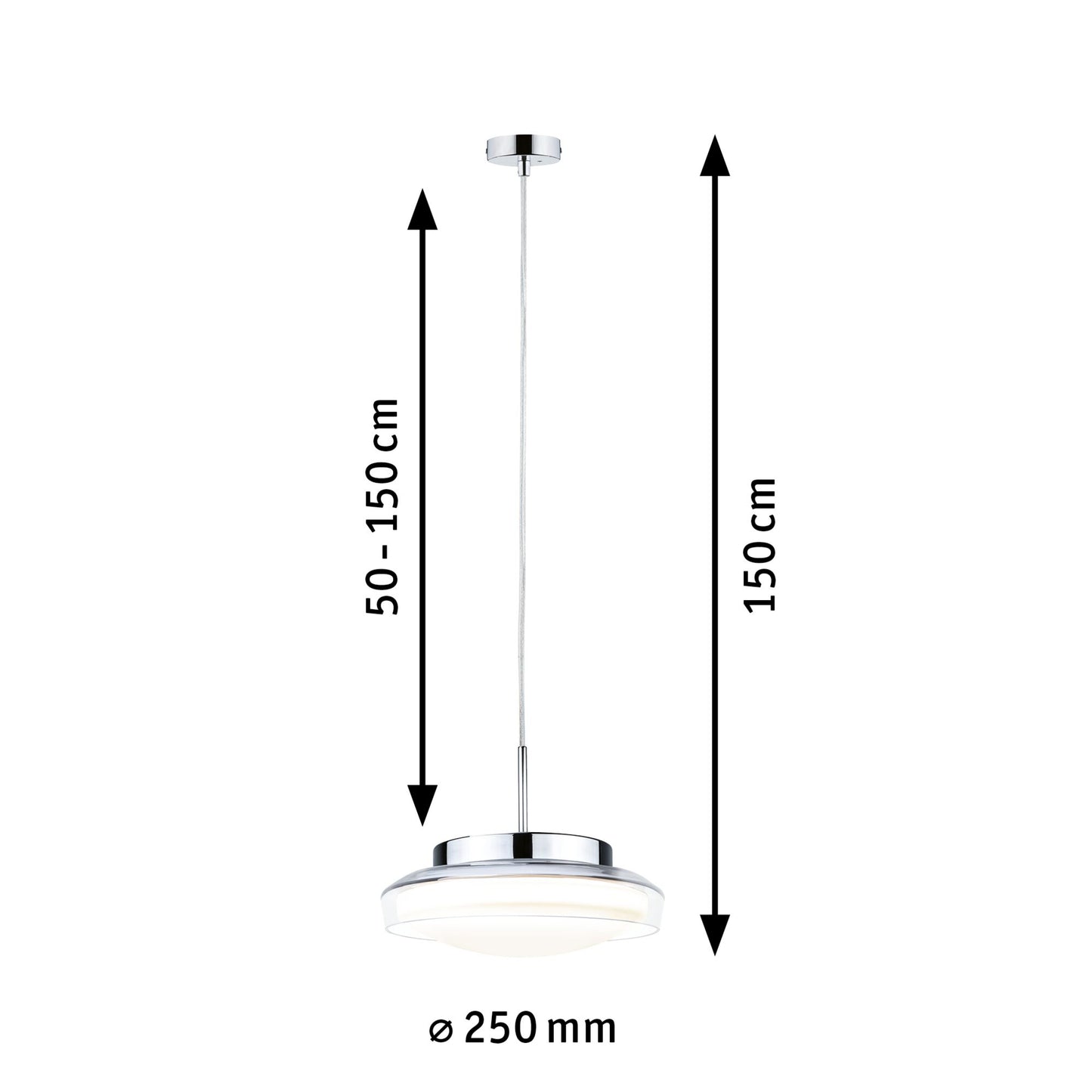 Paulmann Selection Bathroom LED Pendelleuchte Luena IP44  3000K 600lm 11,5W Glas#Chrom