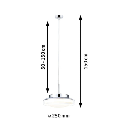 Paulmann Selection Bathroom LED Pendelleuchte Luena IP44  3000K 600lm 11,5W Glas#Chrom