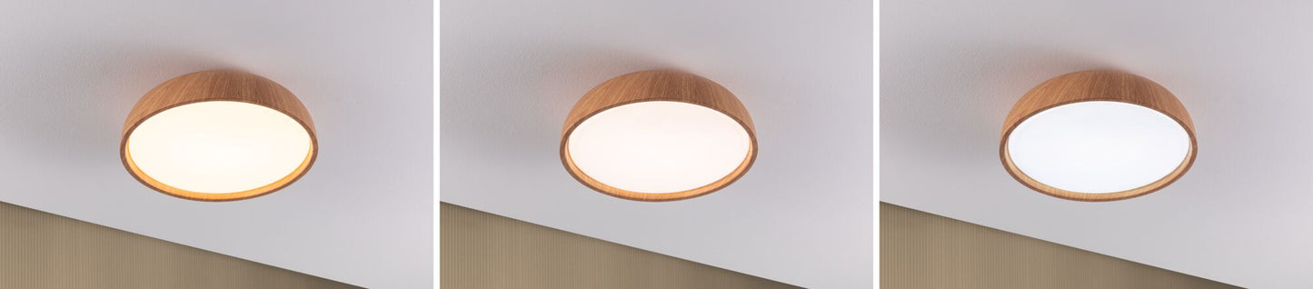 Paulmann Selection Bathroom LED Deckenleuchte Oka IP44  White Switch 950lm 230V 24W  Holzoptik