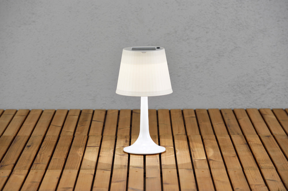 Konstsmide LED Solarleuchte Assisi Tischleuchte weiss,