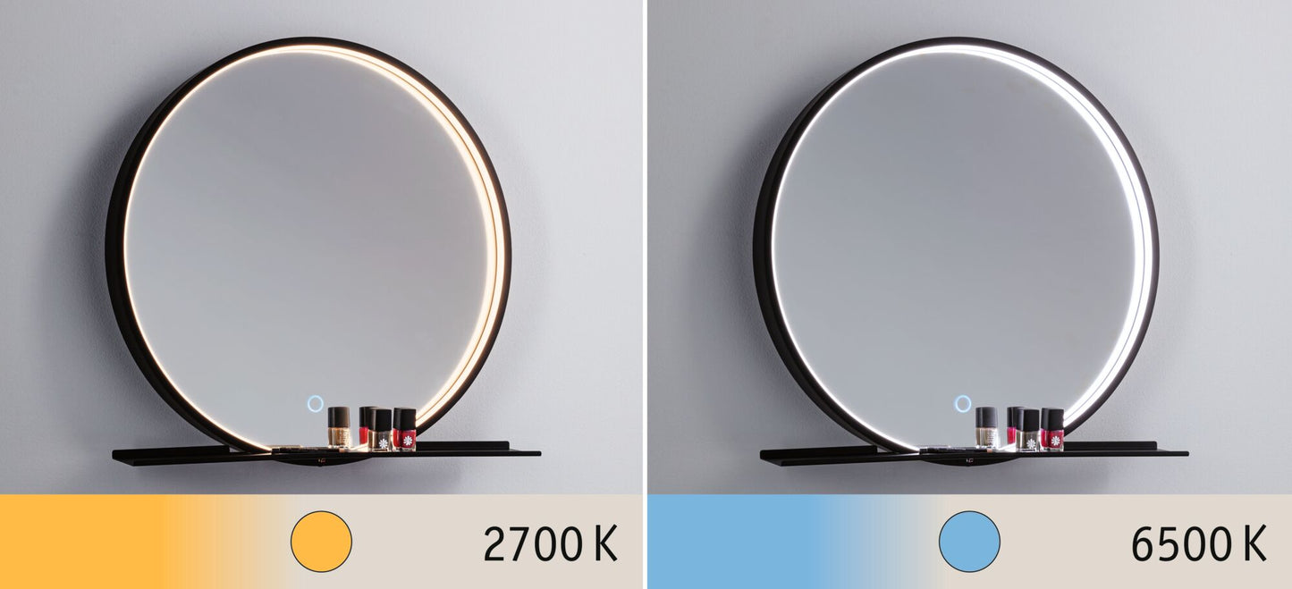 Paulmann LED Leuchtspiegel Miro IP44  Tunable White 160lm 230V 10,5W  Spiegel#Schwarz matt