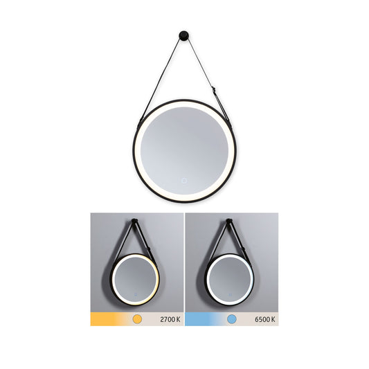 Paulmann LED Leuchtspiegel Miro IP44  Tunable White 200lm 230V 7,5W  Spiegel#Schwarz matt