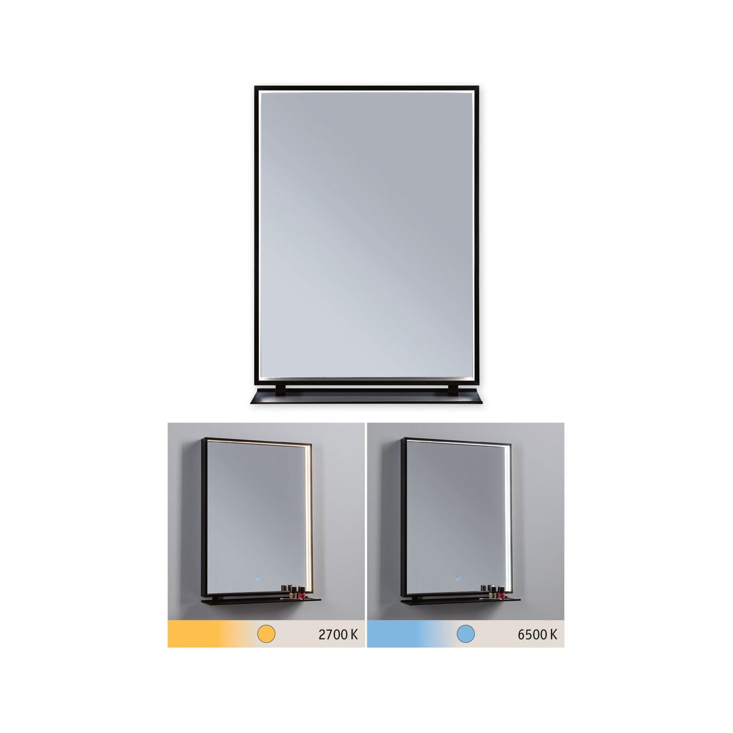Paulmann LED Leuchtspiegel Miro IP44  Tunable White 180lm 230V 11W  Spiegel#Schwarz matt