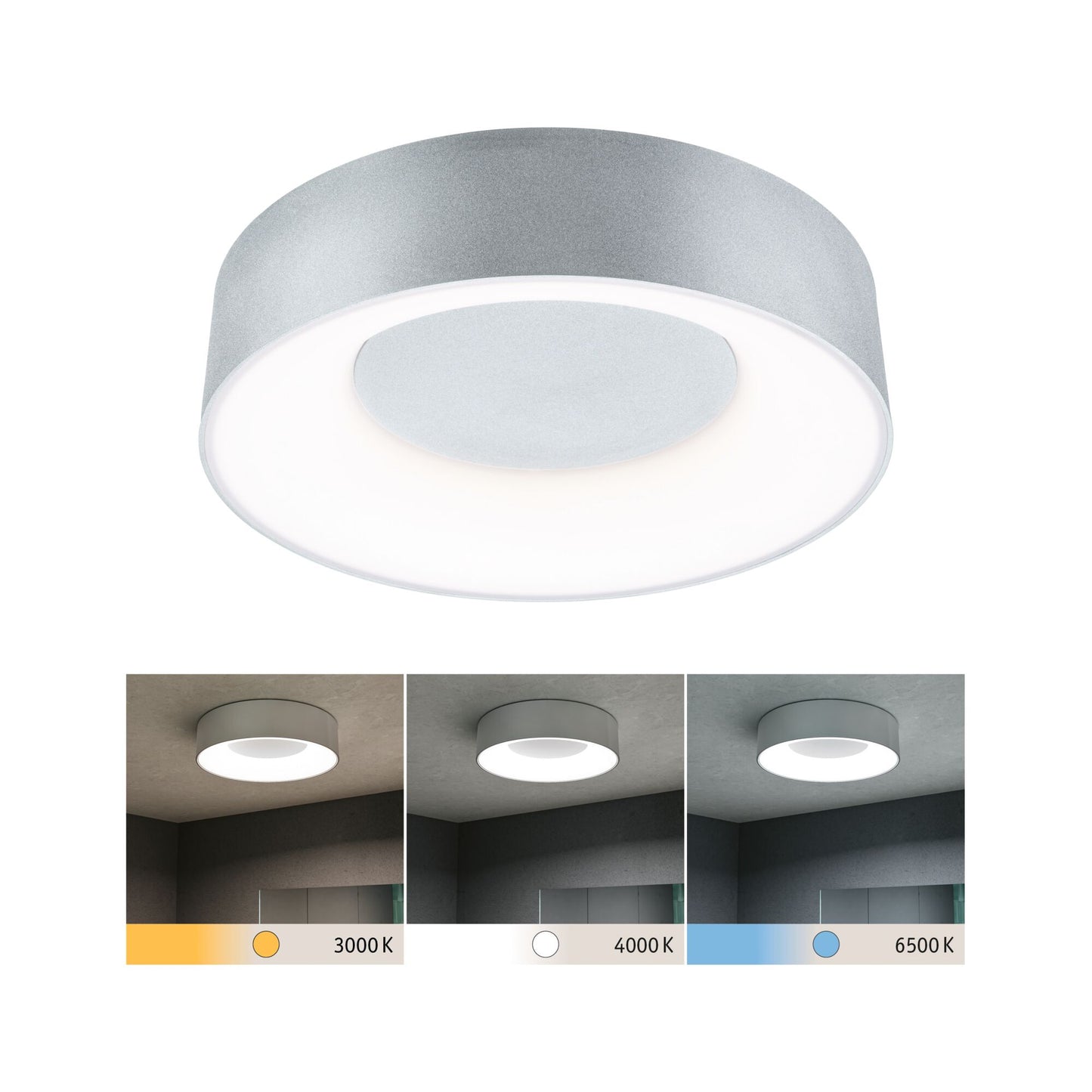 Paulmann LED Deckenleuchte Casca IP44  White Switch 1500lm 230V 16W  Alu matt