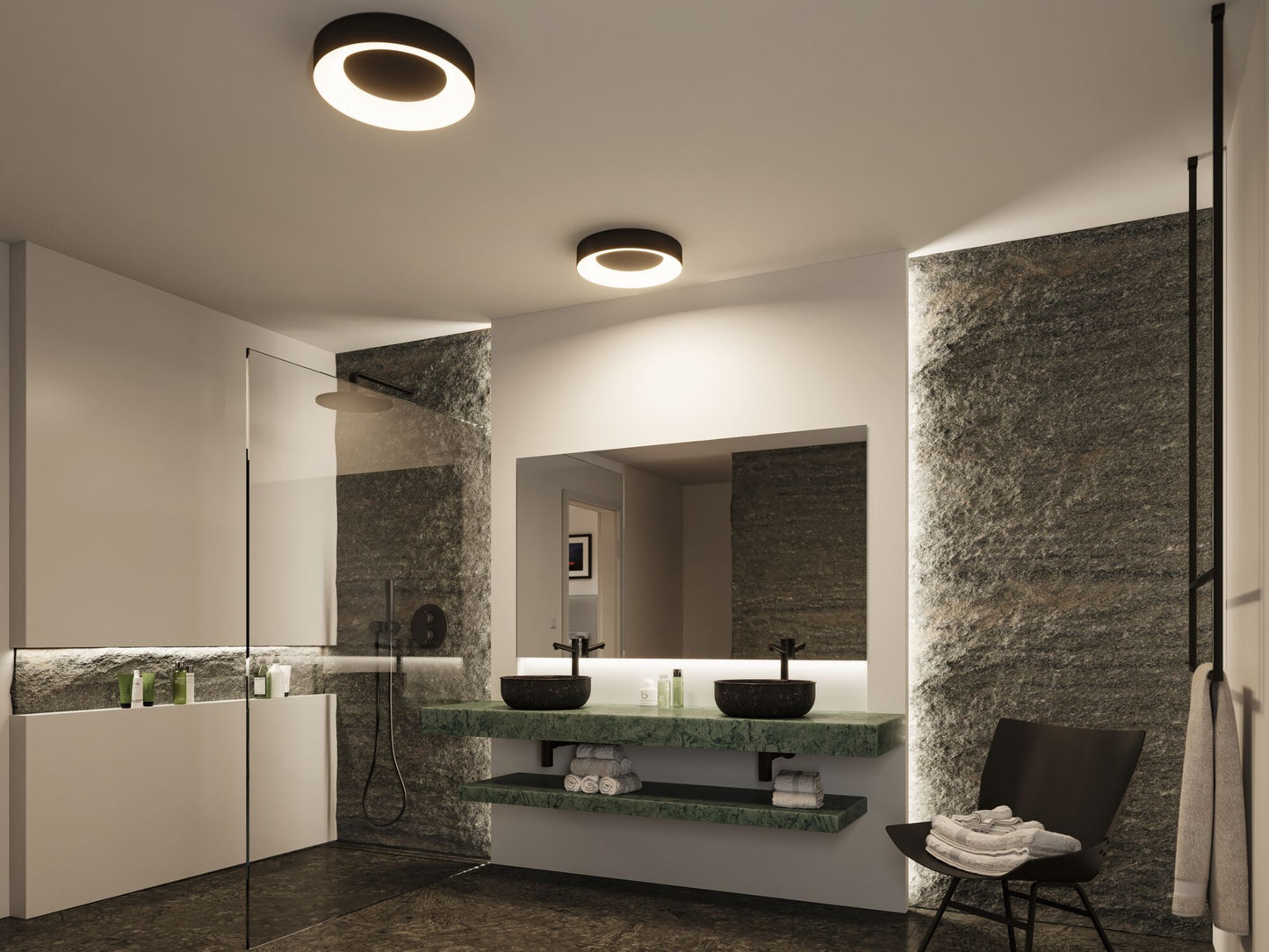 Paulmann LED Deckenleuchte Casca IP44  White Switch 2100lm 230V 23W  Schwarz matt