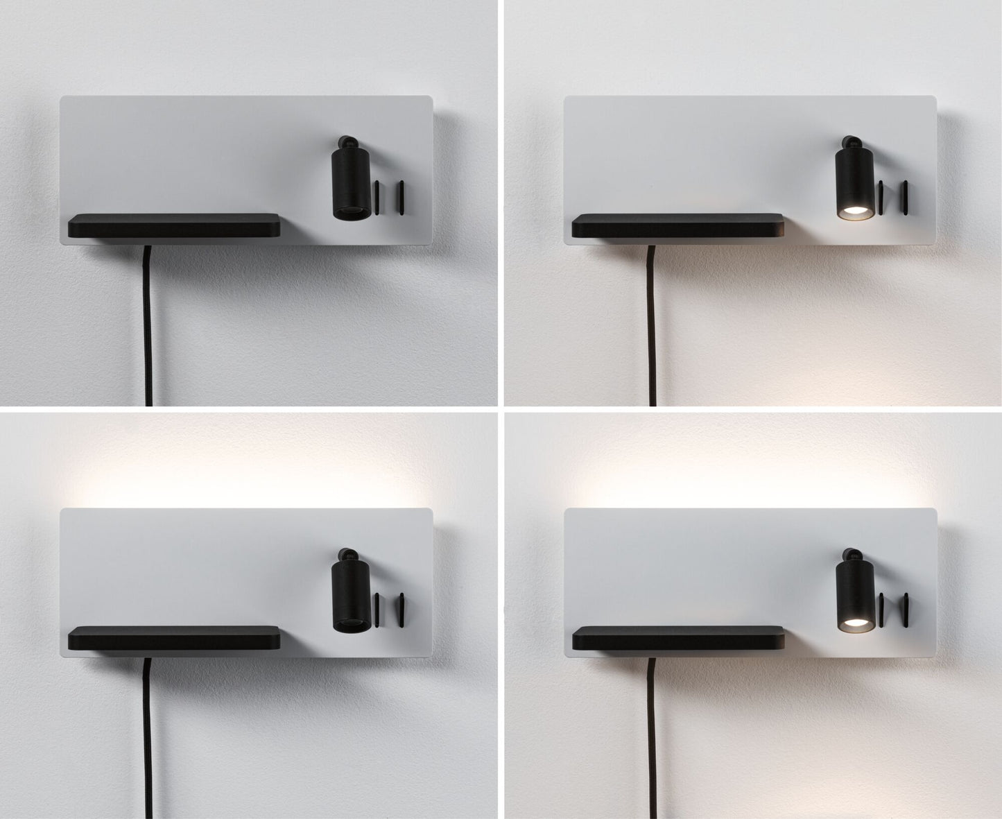 Paulmann LED Wandleuchte Serra 2700K 650lm / 200lm 230V 5,5W / 2,6W dimmbar Weiß matt#Schwarz matt
