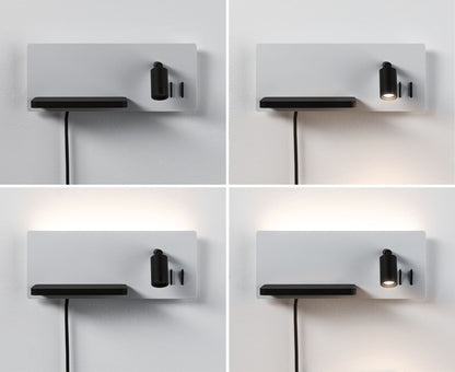 Paulmann LED Wandleuchte Serra 2700K 650lm / 200lm 230V 5,5W / 2,6W dimmbar Weiß matt#Schwarz matt
