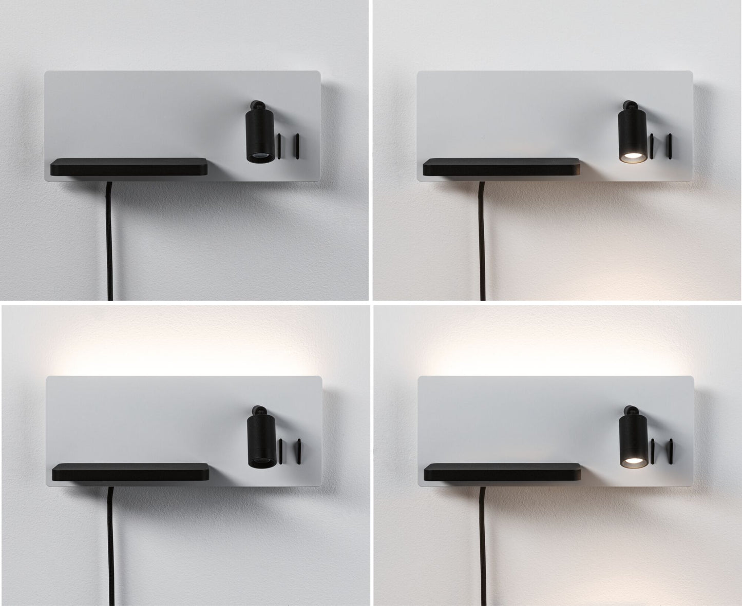 Paulmann LED Wandleuchte Serra 2700K 650lm / 200lm 230V 5,5W / 2,6W dimmbar Weiß matt#Schwarz matt