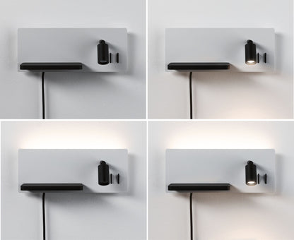 Paulmann LED Wandleuchte Serra 2700K 650lm / 200lm 230V 5,5W / 2,6W dimmbar Weiß matt#Schwarz matt