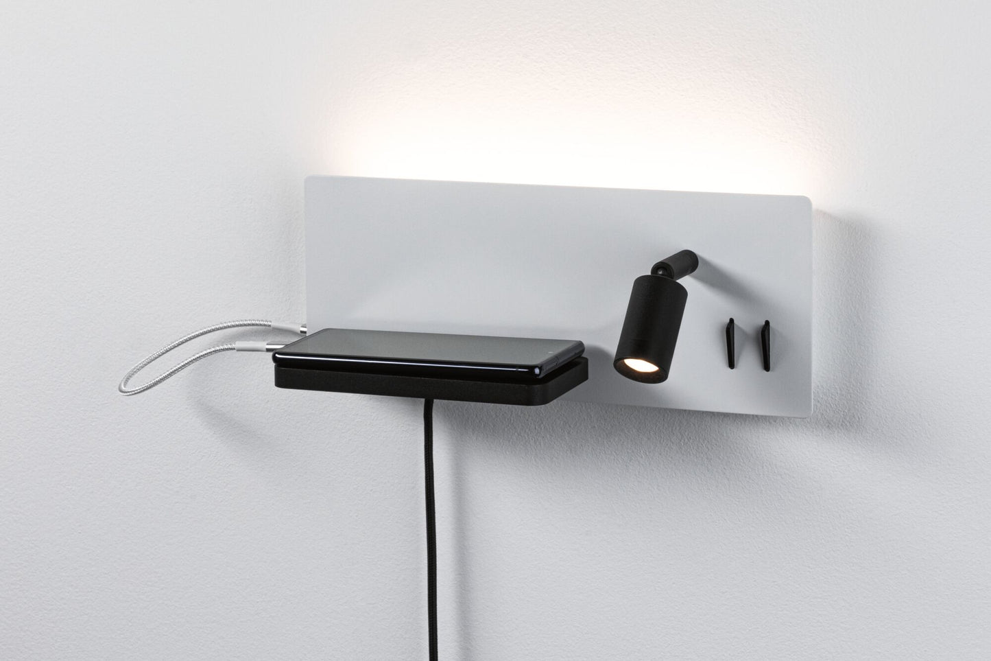 Paulmann LED Wandleuchte Serra 2700K 650lm / 200lm 230V 5,5W / 2,6W dimmbar Weiß matt#Schwarz matt