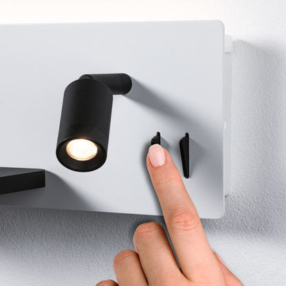 Paulmann LED Wandleuchte Serra 2700K 650lm / 200lm 230V 5,5W / 2,6W dimmbar Weiß matt#Schwarz matt