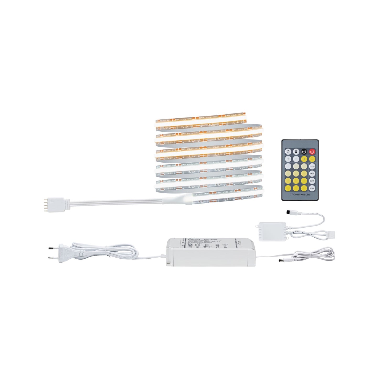 Paulmann MaxLED 1000 LED Strip Full-Line COB Basisset 1,5m   15,5W 1200lm/m 672 LEDs/m Tunable White 40VA