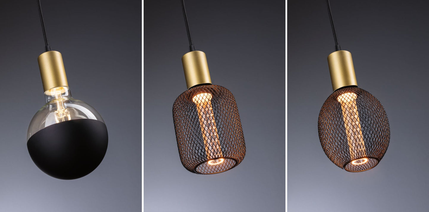 Paulmann Pendelleuchte Ravi IP44 E27   max. 60W Schwarz matt#Gold dimmbar