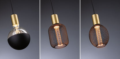 Paulmann Pendelleuchte Ravi IP44 E27   max. 60W Schwarz matt#Gold dimmbar