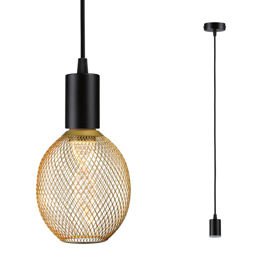 Paulmann Pendelleuchte Ravi IP44 E27   max. 60W Schwarz matt dimmbar
