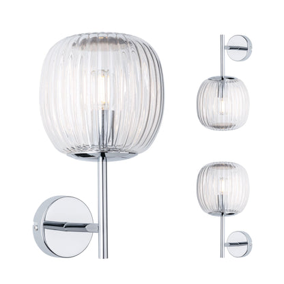 Paulmann Selection Bathroom Wandleuchte Ruya IP44 E14   230V max. 20W dimmbar Glas#Chrom