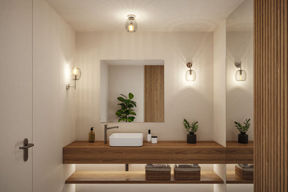 Paulmann Selection Bathroom Wandleuchte Ruya IP44 E14   230V max. 20W dimmbar Glas#Chrom