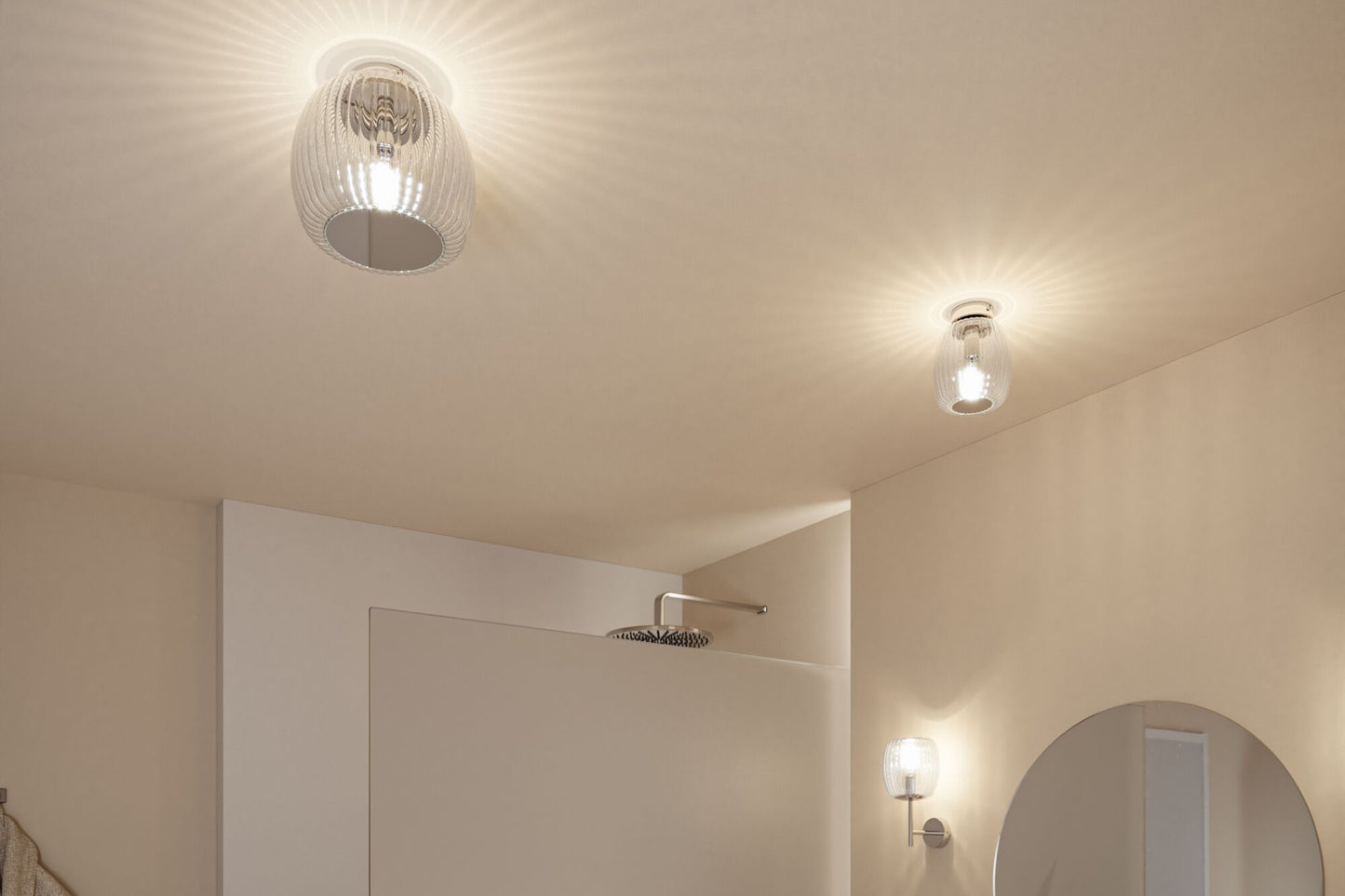 Paulmann LED Deckenleuchte Ruya IP44 E14   230V max. 20W dimmbar Glas#Chrom