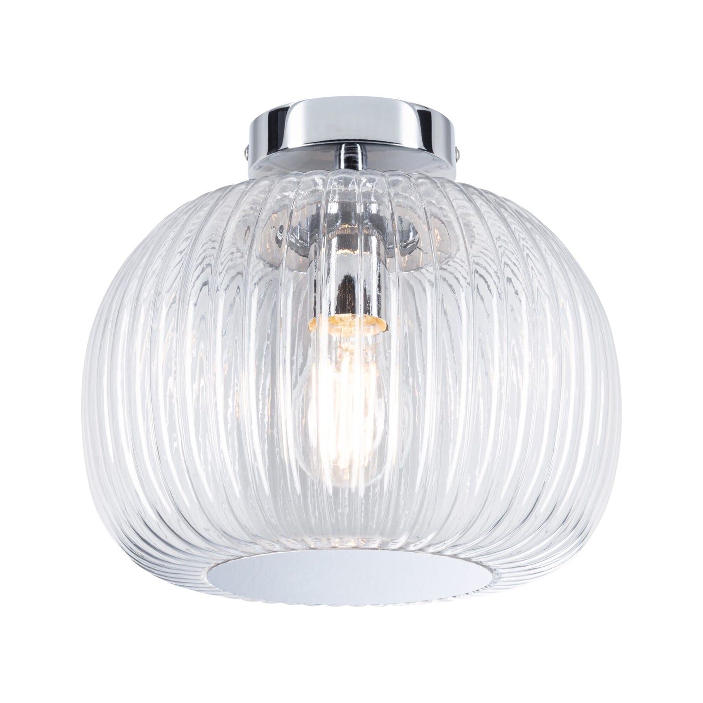 Paulmann LED Deckenleuchte Ruya IP44 E27   230V max. 60W dimmbar Glas#Chrom