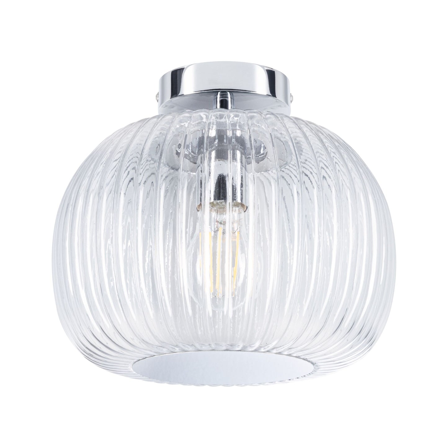 Paulmann LED Deckenleuchte Ruya IP44 E27   230V max. 60W dimmbar Glas#Chrom