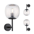 Paulmann Selection Bathroom Wandleuchte Ruya IP44 E14   230V max. 20W dimmbar Glas#Schwarz matt