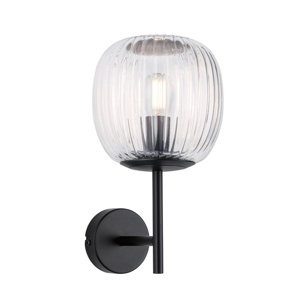 Paulmann Selection Bathroom Wandleuchte Ruya IP44 E14   230V max. 20W dimmbar Glas#Schwarz matt