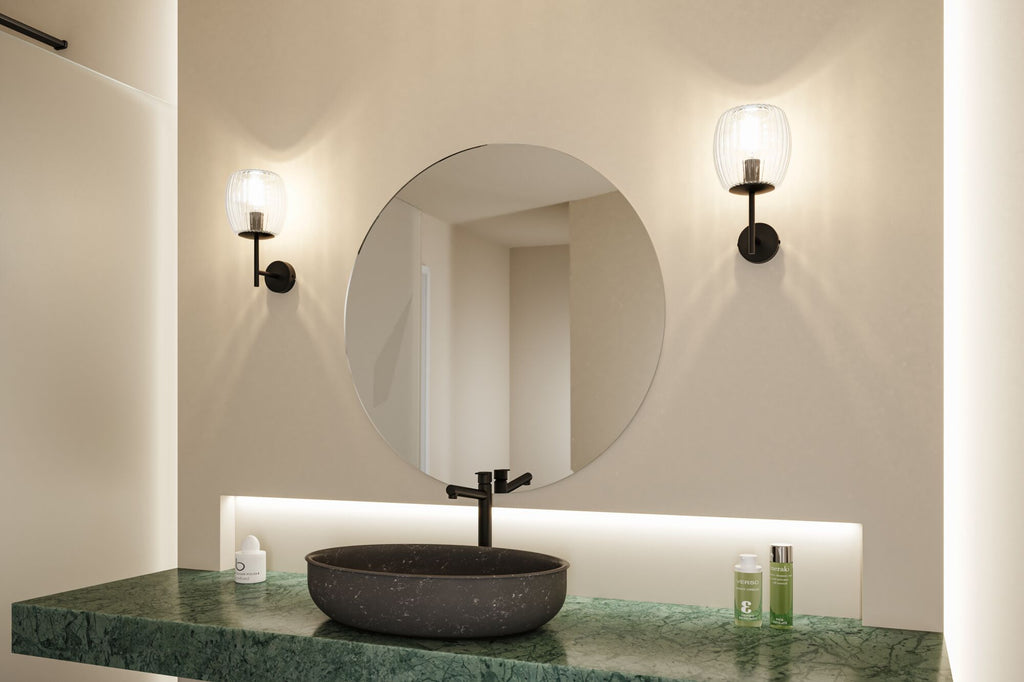 Paulmann Selection Bathroom Wandleuchte Ruya IP44 E14   230V max. 20W dimmbar Glas#Schwarz matt