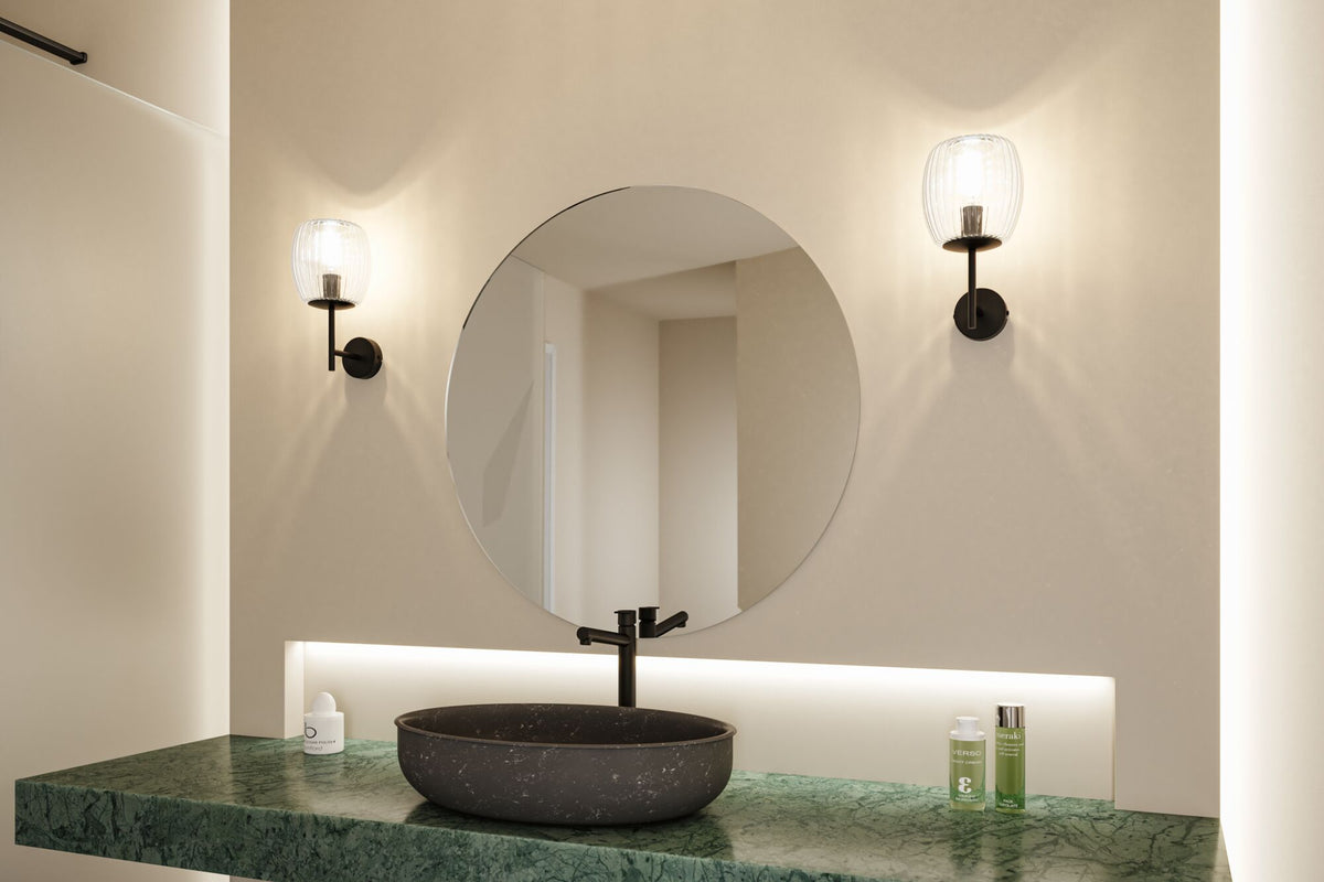 Paulmann Selection Bathroom Wandleuchte Ruya IP44 E14   230V max. 20W dimmbar Glas#Schwarz matt