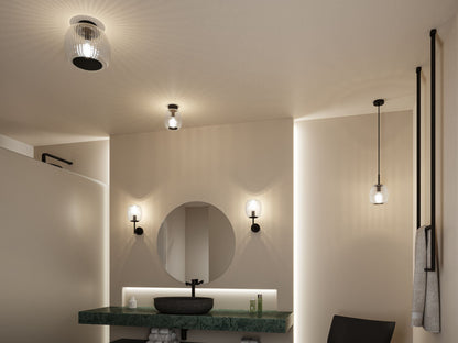 Paulmann Selection Bathroom Wandleuchte Ruya IP44 E14   230V max. 20W dimmbar Glas#Schwarz matt