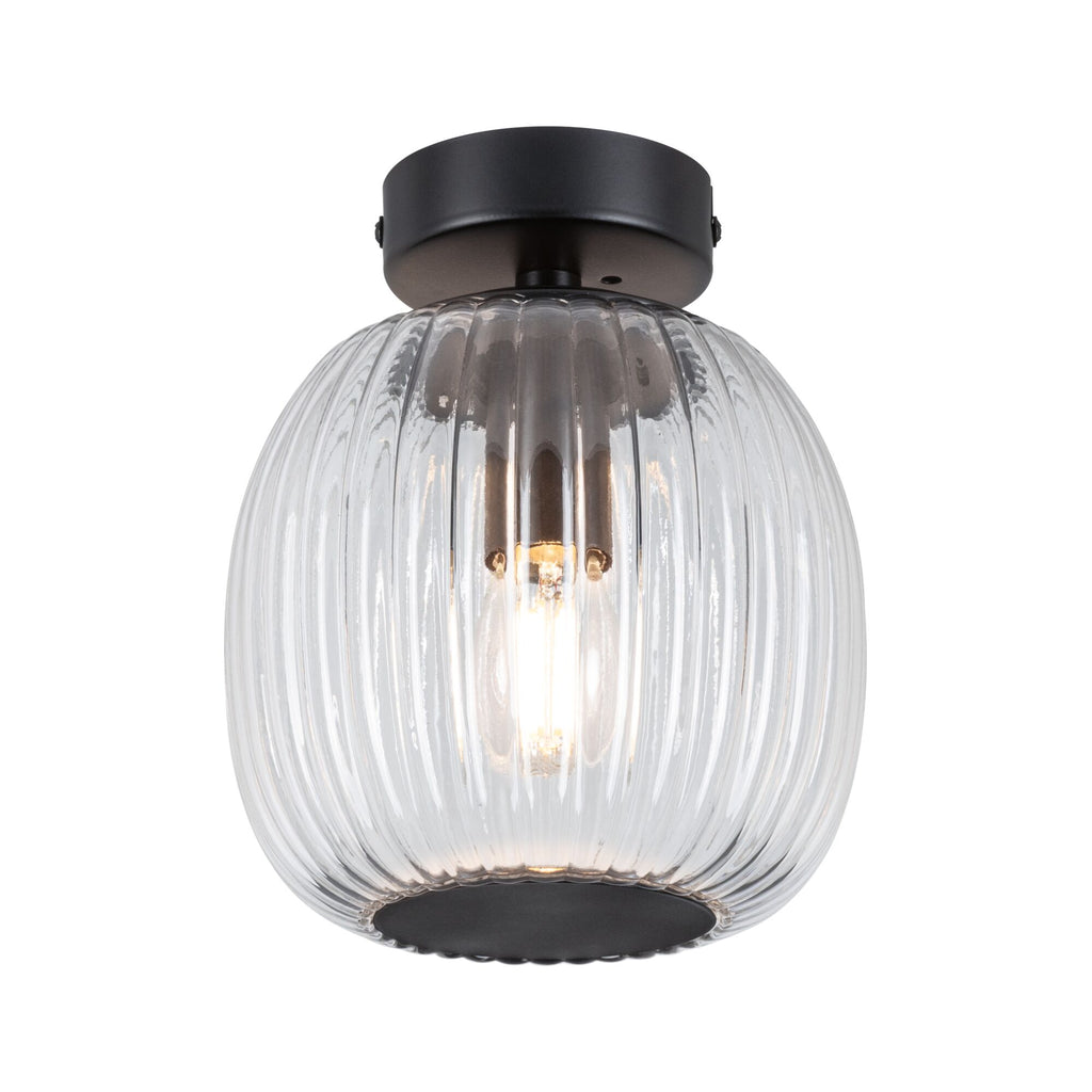 Paulmann LED Deckenleuchte Ruya IP44 E14   230V max. 20W dimmbar Glas#Schwarz matt