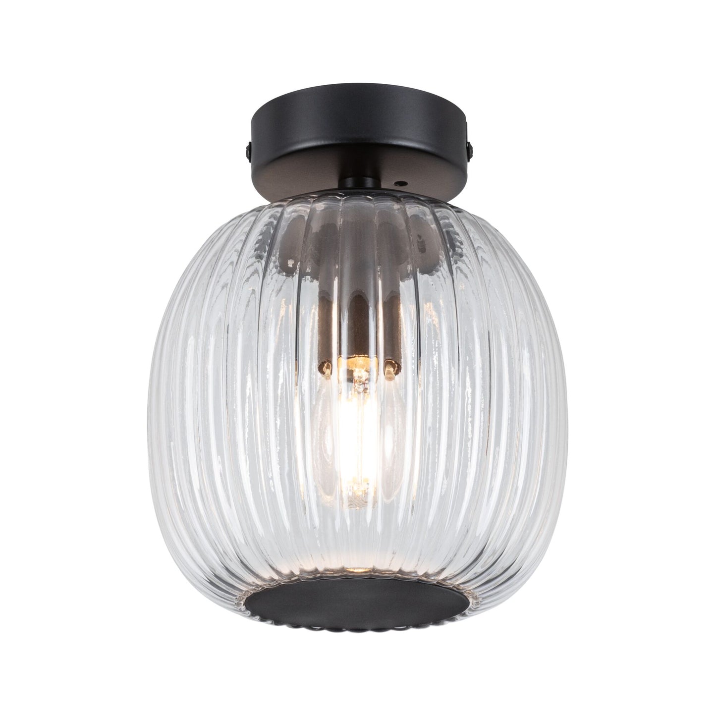 Paulmann LED Deckenleuchte Ruya IP44 E14   230V max. 20W dimmbar Glas#Schwarz matt