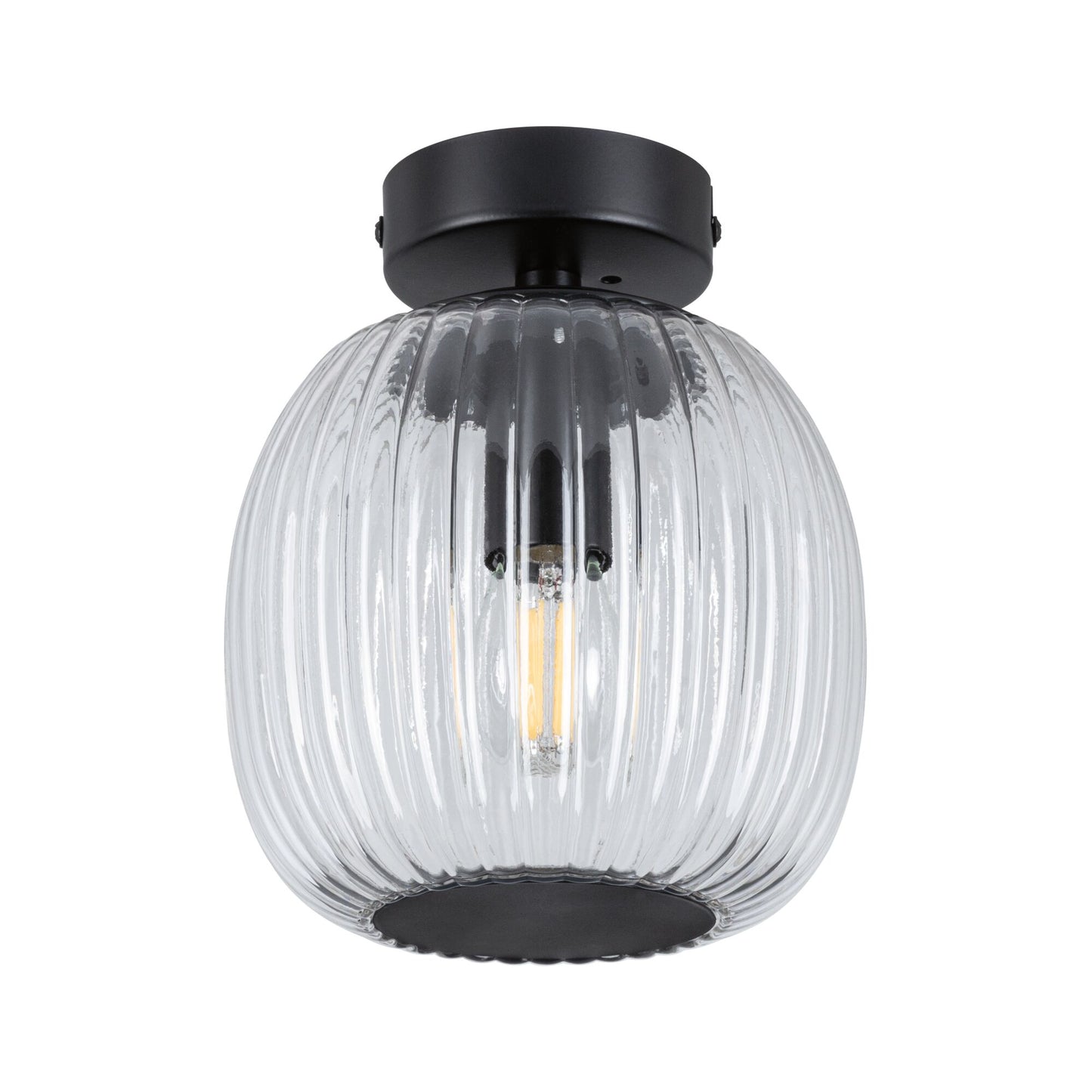 Paulmann LED Deckenleuchte Ruya IP44 E14   230V max. 20W dimmbar Glas#Schwarz matt