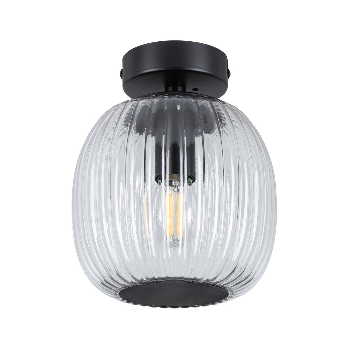 Paulmann LED Deckenleuchte Ruya IP44 E14   230V max. 20W dimmbar Glas#Schwarz matt