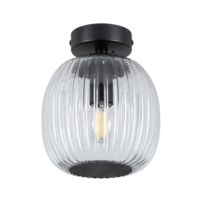 Paulmann LED Deckenleuchte Ruya IP44 E14   230V max. 20W dimmbar Glas#Schwarz matt