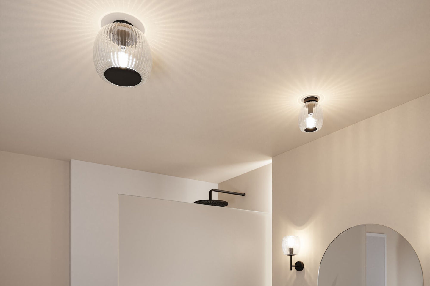 Paulmann LED Deckenleuchte Ruya IP44 E14   230V max. 20W dimmbar Glas#Schwarz matt