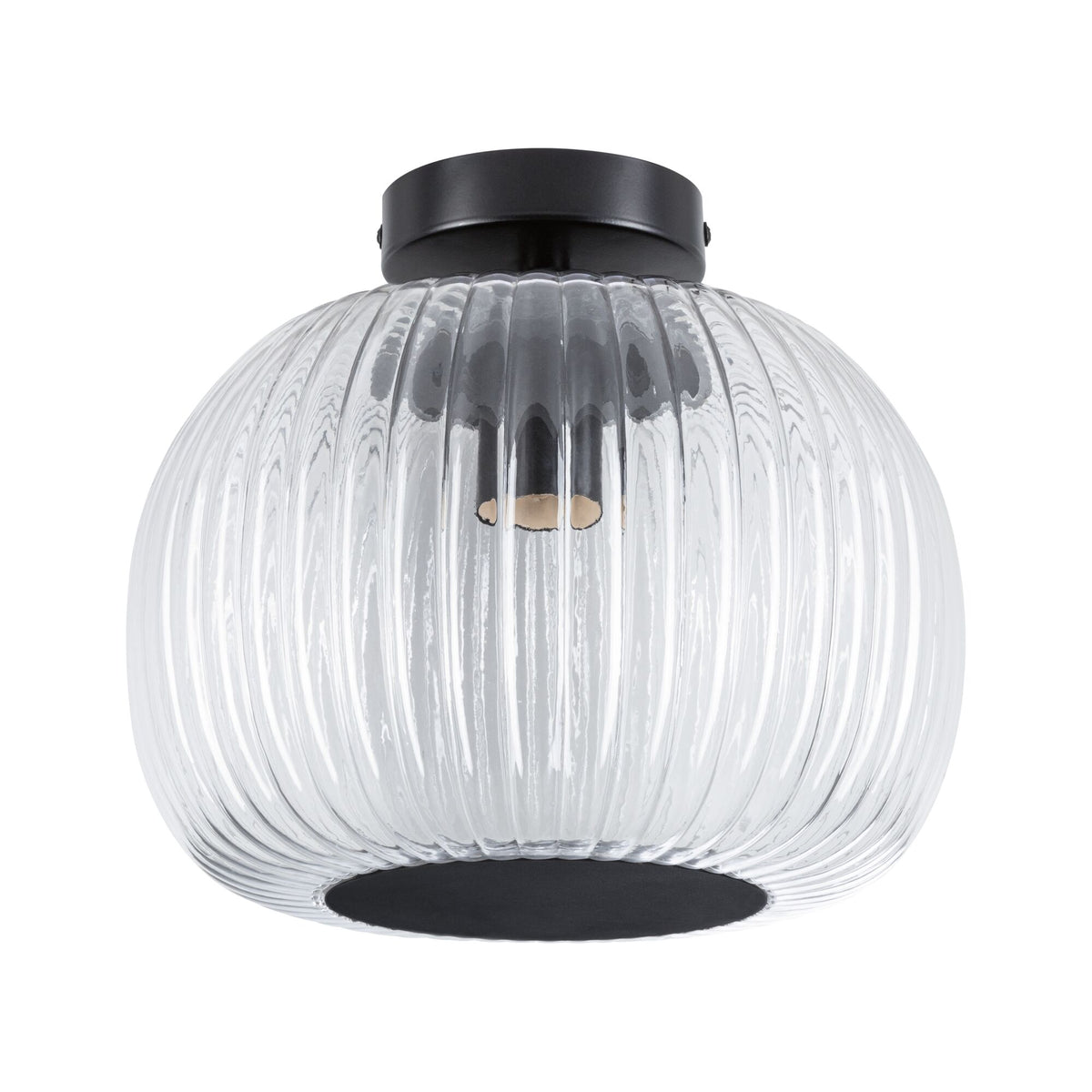 Paulmann LED Deckenleuchte Ruya IP44 E27   230V max. 60W dimmbar Glas#Schwarz matt