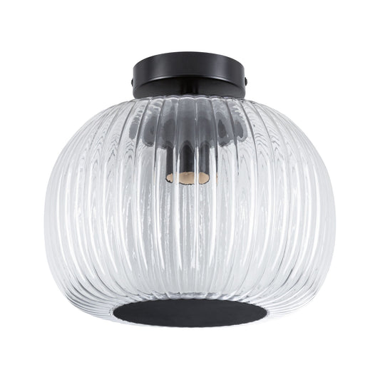 Paulmann LED Deckenleuchte Ruya IP44 E27   230V max. 60W dimmbar Glas#Schwarz matt