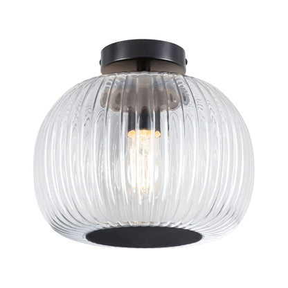 Paulmann LED Deckenleuchte Ruya IP44 E27   230V max. 60W dimmbar Glas#Schwarz matt